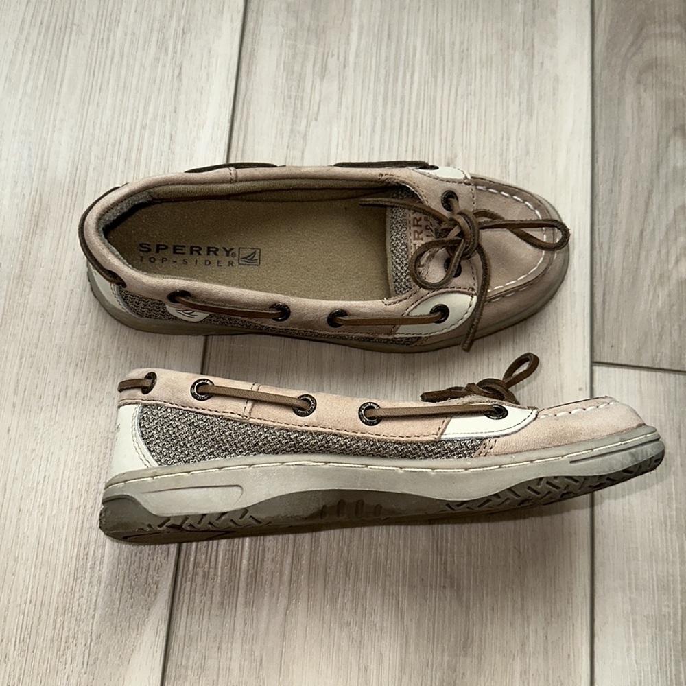 EUC Size 1 Sperry Brand Top-Slider Toddler Little Girls Casual Dress Shoes Flats